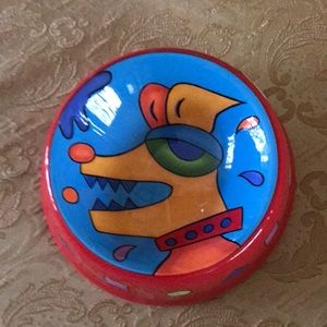 Dog Bowl Hand-painted NWT